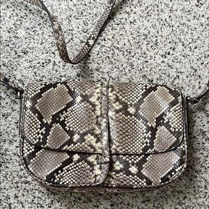 Banana Republic snakeskin Italian leather shoulder bag